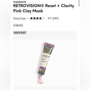 Tigerlove retrovision reset + clarity pink clay mask